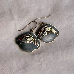 Laurel Burch Enamel Crane Earrings